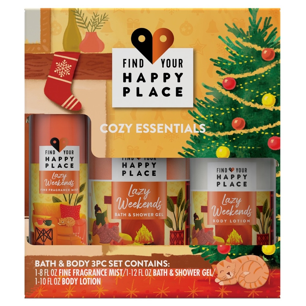 Find your happy place Bath and body gift set new